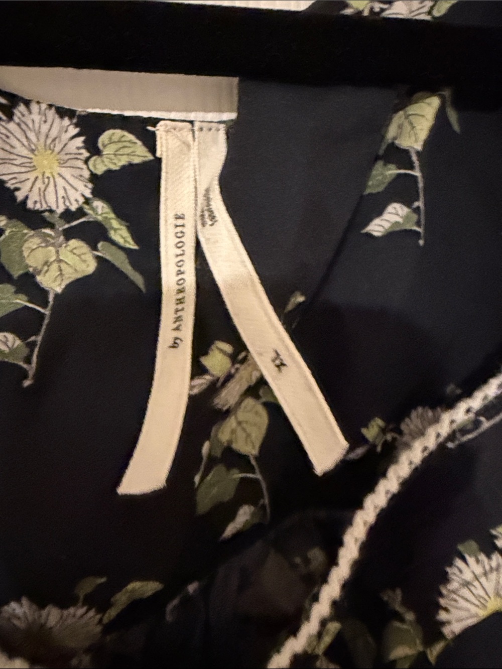 Anthropologie Navy Floral Lace-Trim Pajama Shorts and Too - Picture 5 of 14